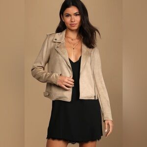 Boost Biker Beige Suede Moto Jacket Vero Moda